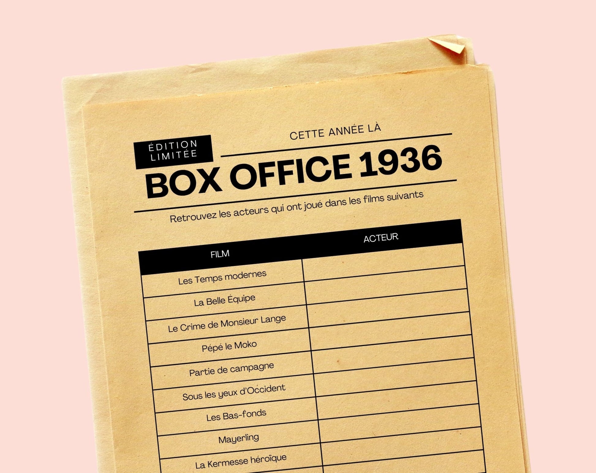 Jeu anniversaire année 1936 - 10 jeux à imprimer pour fêter les 90 ans FLTM