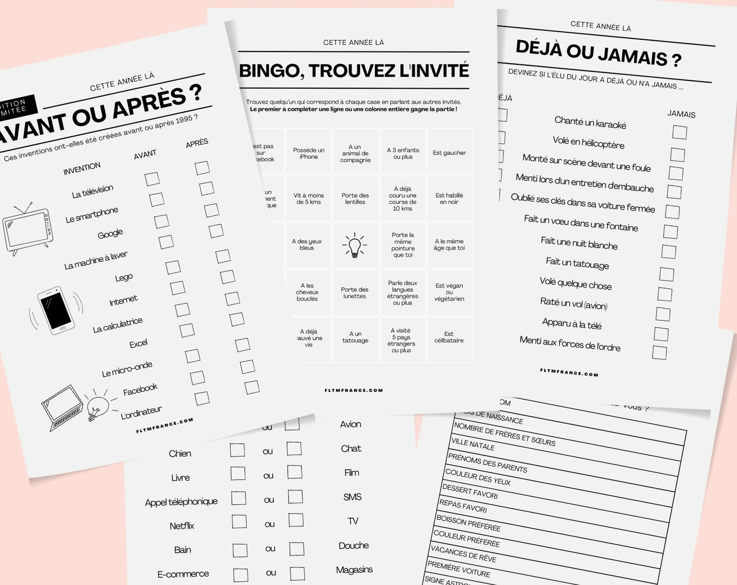 Jeu anniversaire année 1936 - 10 jeux à imprimer pour fêter les 90 ans FLTM