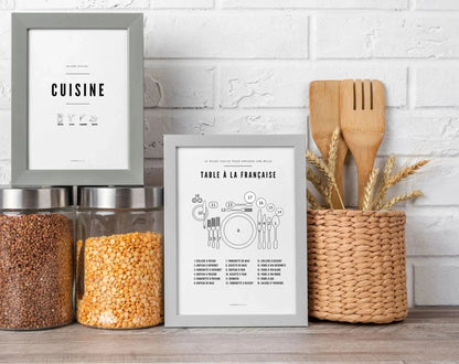 Affiches cuisine décoratives - Cuisine 24h/24, Conversion, Table FLTMfrance