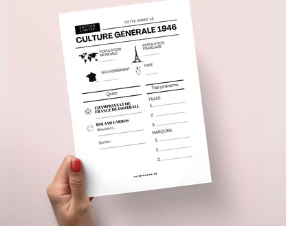 Jeu anniversaire année 1946 - 10 jeux à imprimer pour fêter les 80 ans FLTM