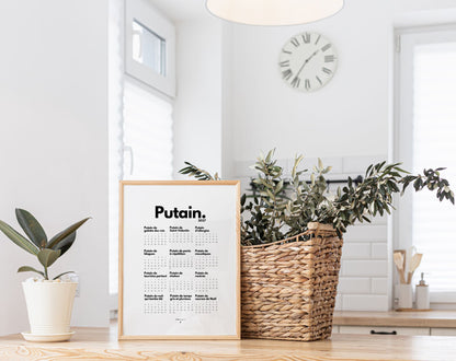 Calendrier Putain 2027 officiel - Calendrier humour à imprimer