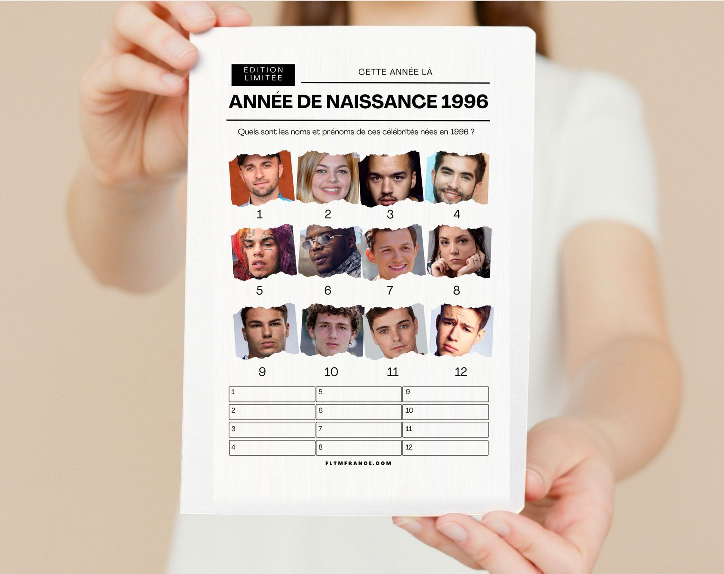 Jeu anniversaire année 1996 - 10 jeux à imprimer pour fêter les 30 ans FLTM