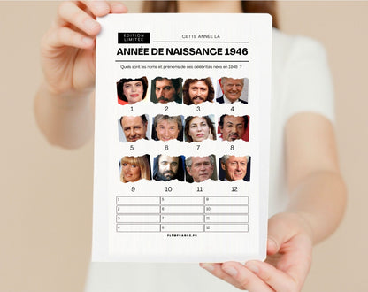 Jeu anniversaire année 1946 - 10 jeux à imprimer pour fêter les 80 ans FLTM