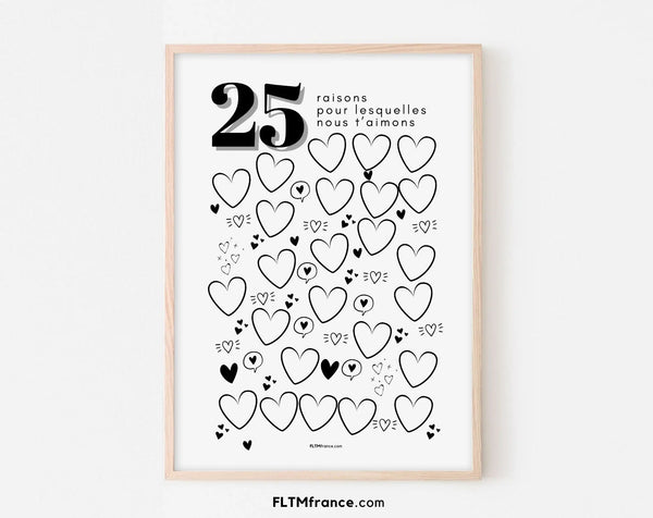Affiche 25 raisons pour lesquelles nous t'aimons - Livre d'or 25 ans