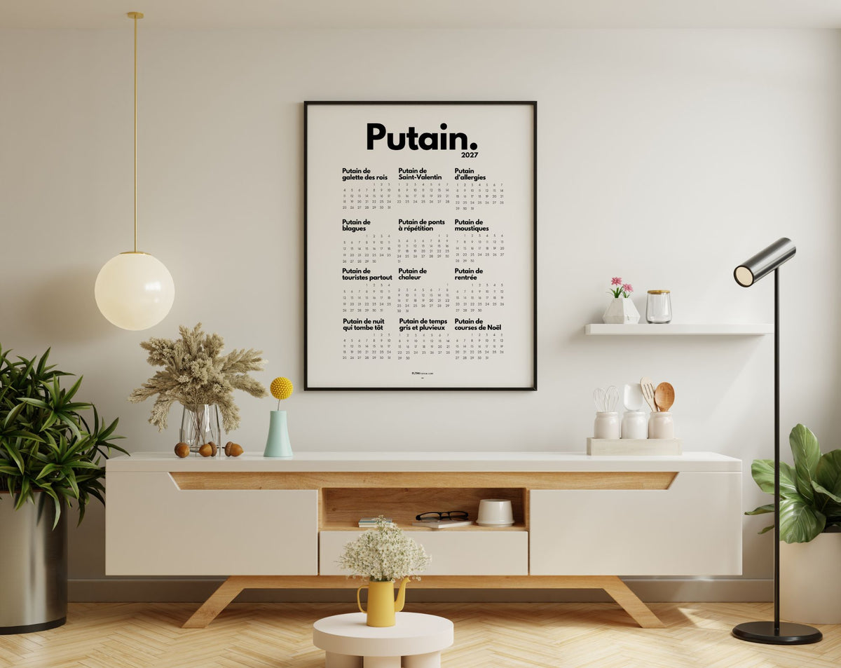 Calendrier Putain 2027 officiel - Calendrier humour à imprimer