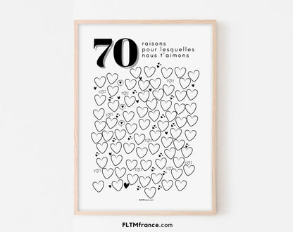 Affiche 70 raisons pour lesquelles nous t’aimons - Livre d'or 70 ans FLTMfrance
