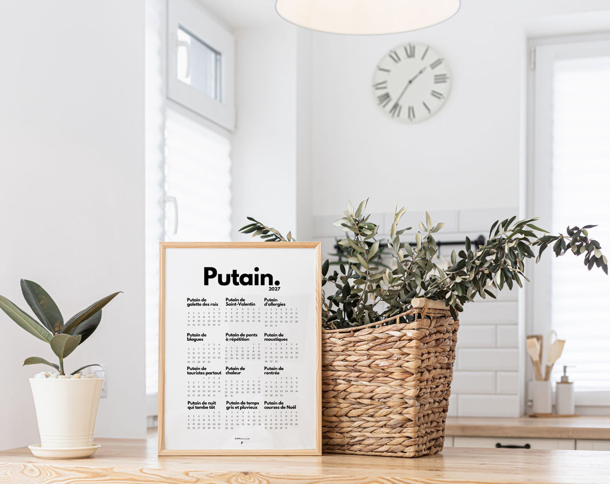 Calendrier Putain 2027 officiel - Calendrier humour à imprimer