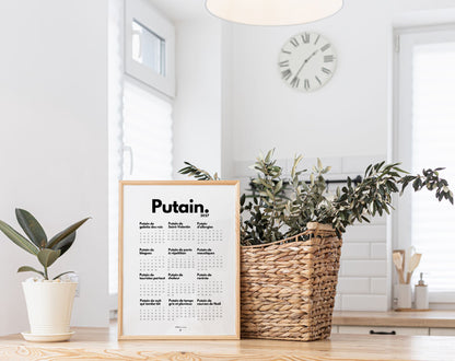 Calendrier Putain 2027 officiel - Calendrier humour à imprimer