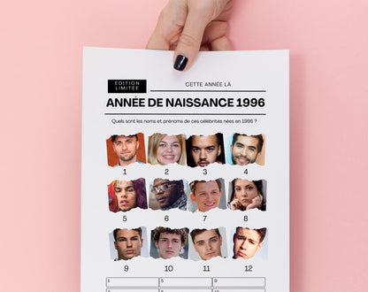 Jeu anniversaire année 1996 - 10 jeux à imprimer pour fêter les 30 ans FLTM
