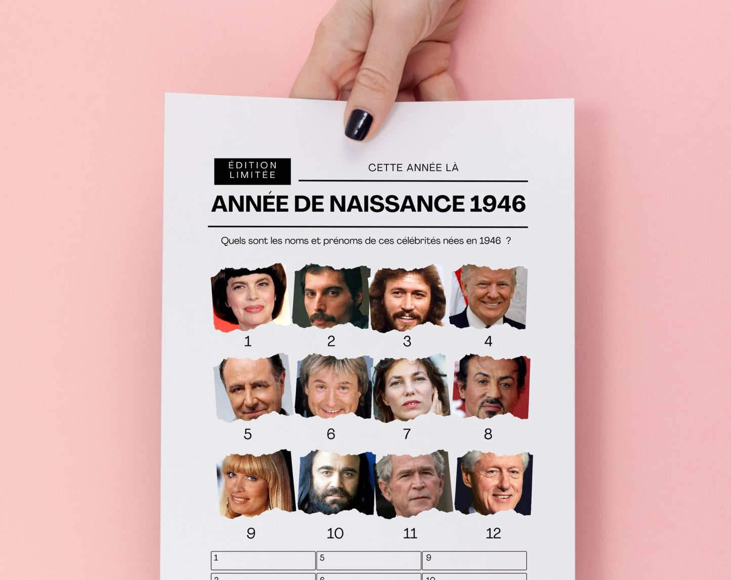 Jeu anniversaire année 1946 - 10 jeux à imprimer pour fêter les 80 ans FLTM