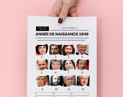 Jeu anniversaire année 1946 - 10 jeux à imprimer pour fêter les 80 ans FLTM