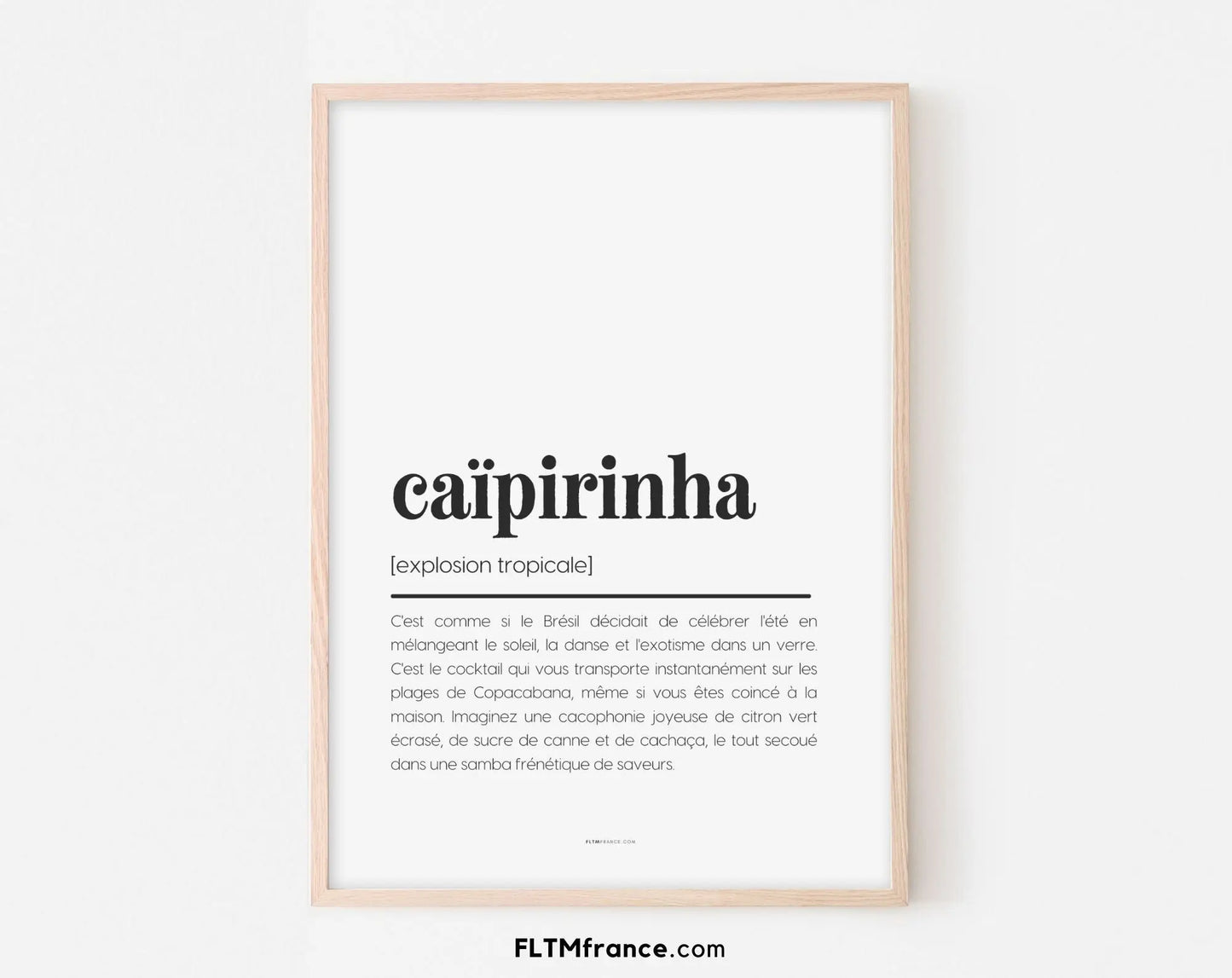 Affiche définition caïpirinha - Affiche définition humour cocktail FLTMfrance