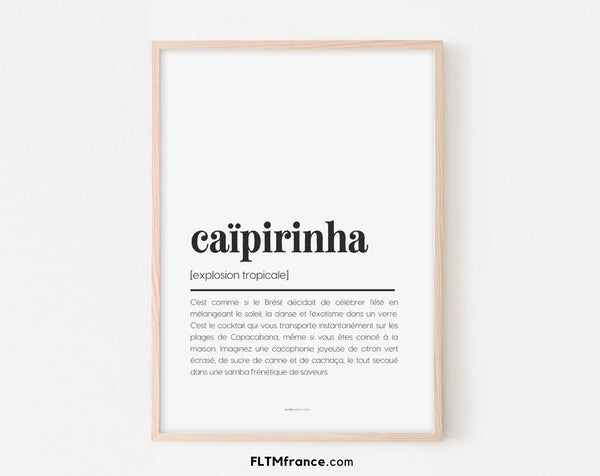 Affiche définition caïpirinha - Affiche définition humour cocktail
