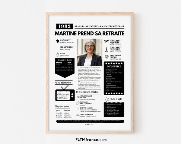 Affiche retraite personnalisée - Cadeau départ à la retraite