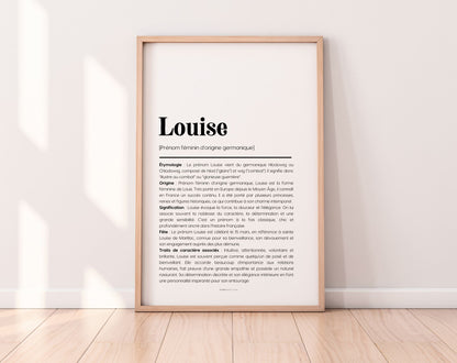 Affiche prénom Louise à imprimer FLTM