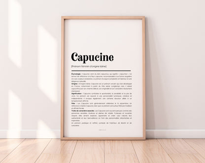 Affiche prénom Capucine à imprimer