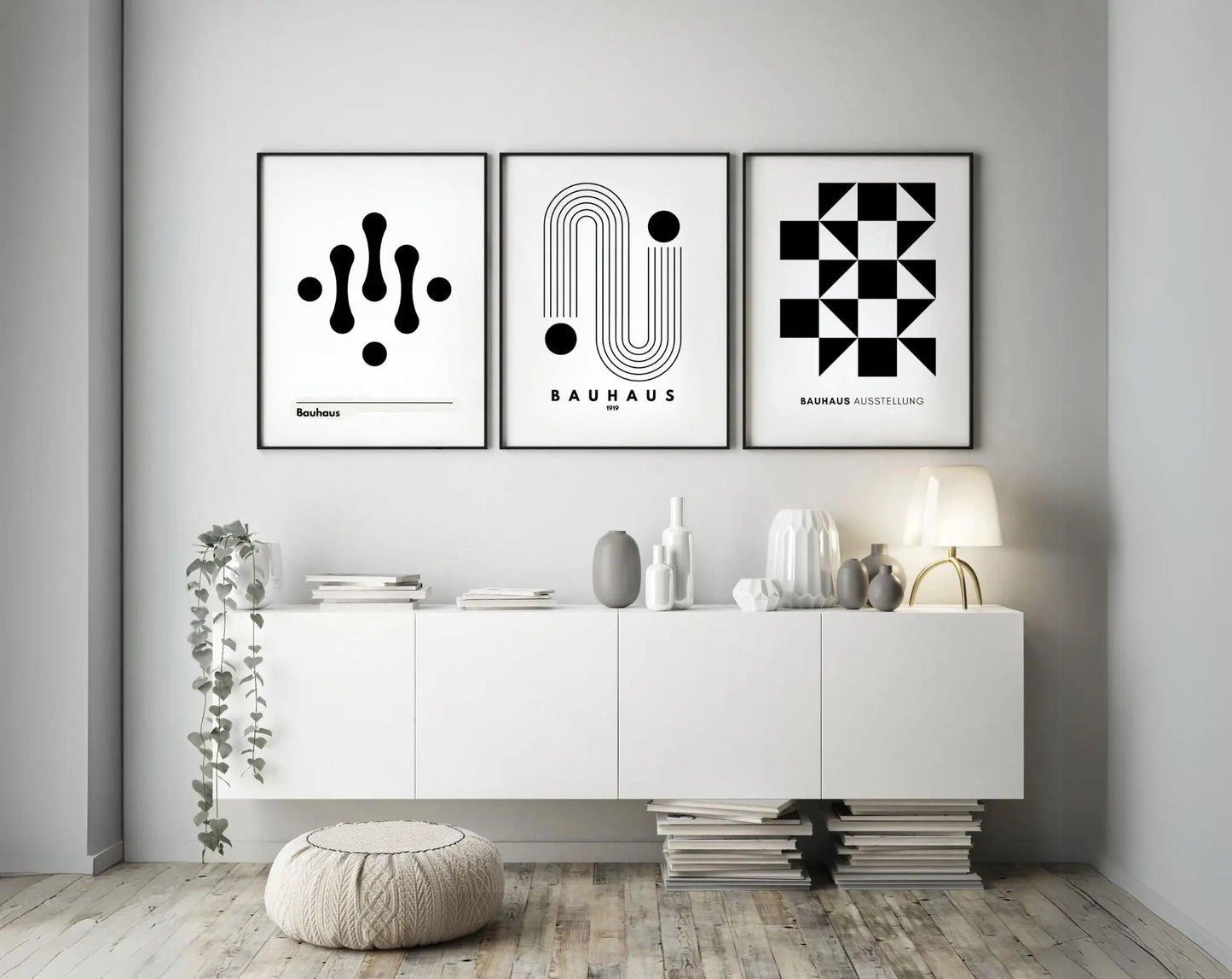 3 affiches Bauhaus Noir et blanc FLTMfrance