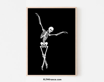 3 affiches de squelettes qui dansent Halloween - Décoration Halloween FLTMfrance