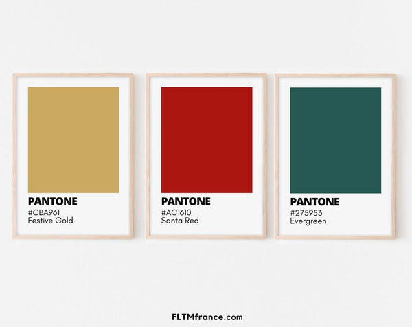 3 affiches pantone de Noël - Déco de Noël