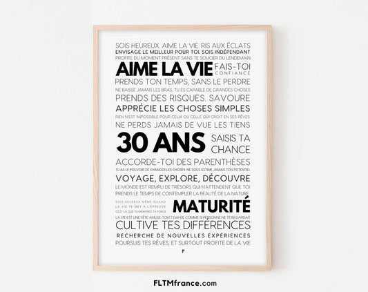 30 ans les mots - Affiche anniversaire FLTMfrance