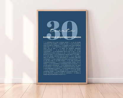 30 raisons pour lesquelles nous t'aimons bleu - Cadeau anniversaire 30 ans FLTMfrance