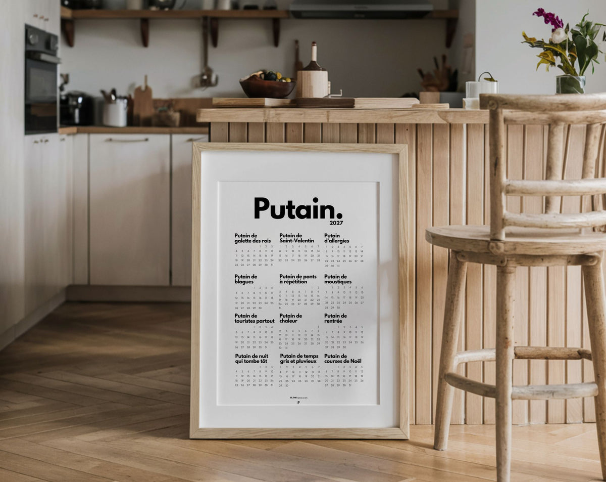 Calendrier Putain 2027 personnalisé, cadeau humour pour son conjoint
