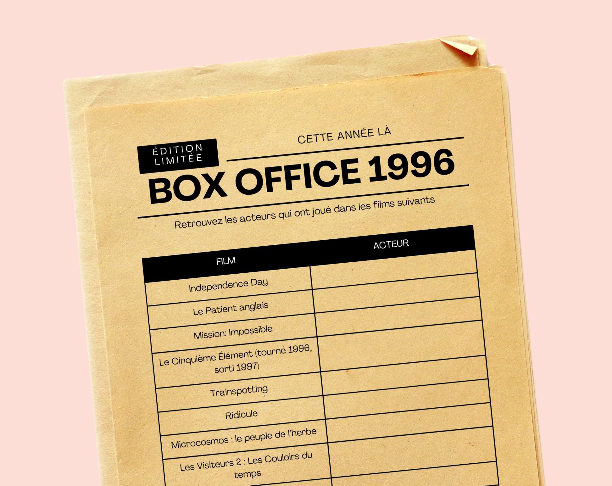 Jeu anniversaire année 1996 - 10 jeux à imprimer pour fêter les 30 ans FLTM