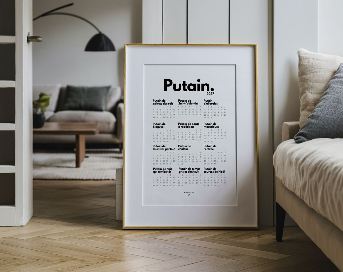 Calendrier Putain 2027 personnalisé, cadeau collègue drôle