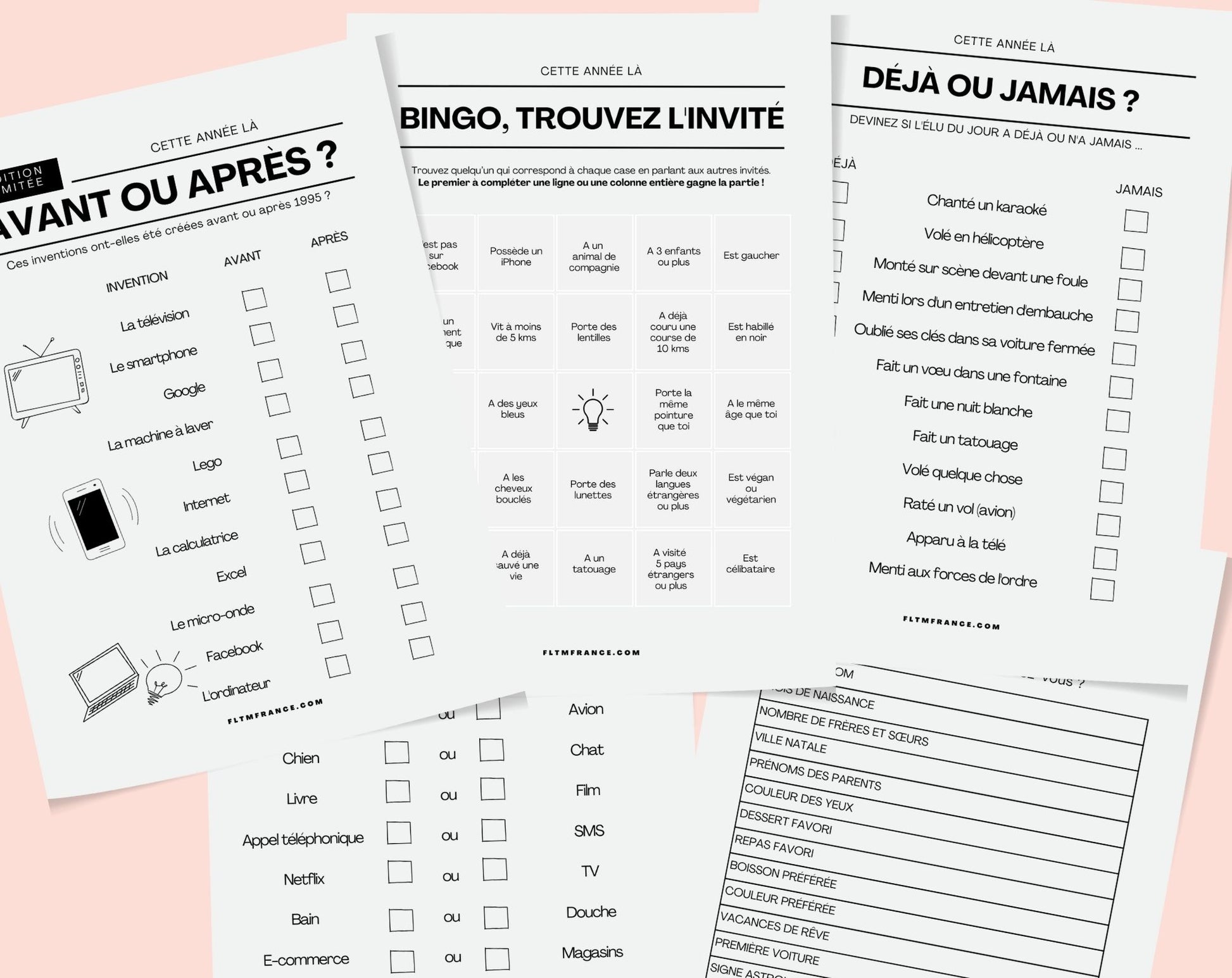 Jeu anniversaire année 1946 - 10 jeux à imprimer pour fêter les 80 ans FLTM