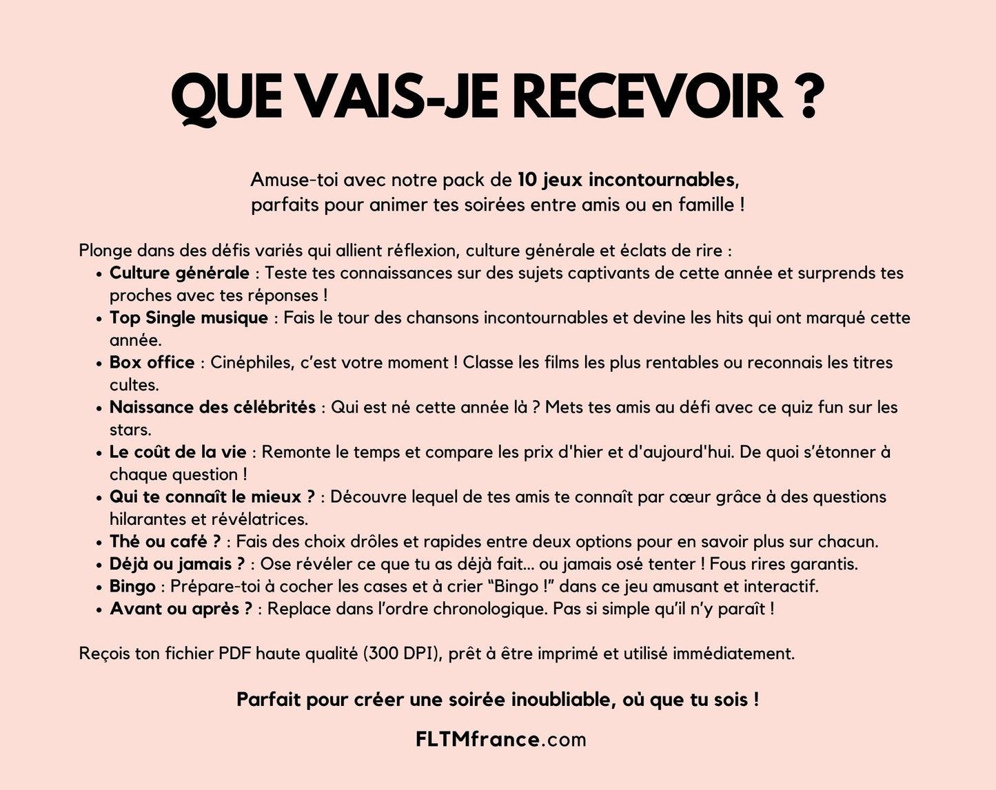 Jeu anniversaire année 1946 - 10 jeux à imprimer pour fêter les 80 ans FLTM