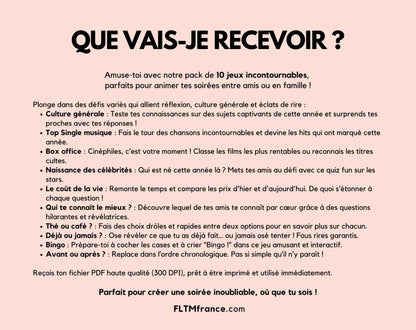 Jeu anniversaire année 1996 - 10 jeux à imprimer pour fêter les 30 ans FLTM