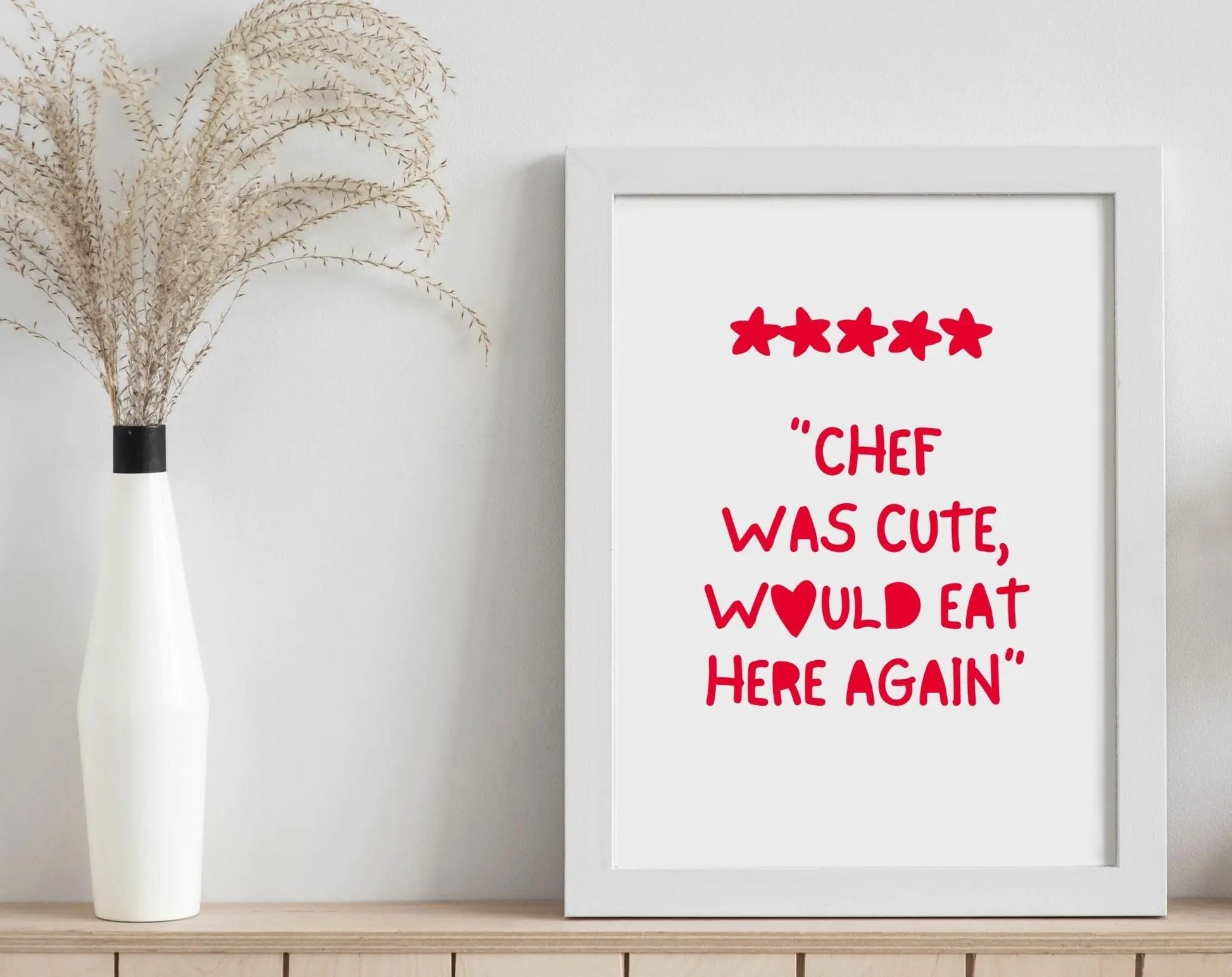 Affiche Chef was cute, would eat Here again rouge - FLTMfrance