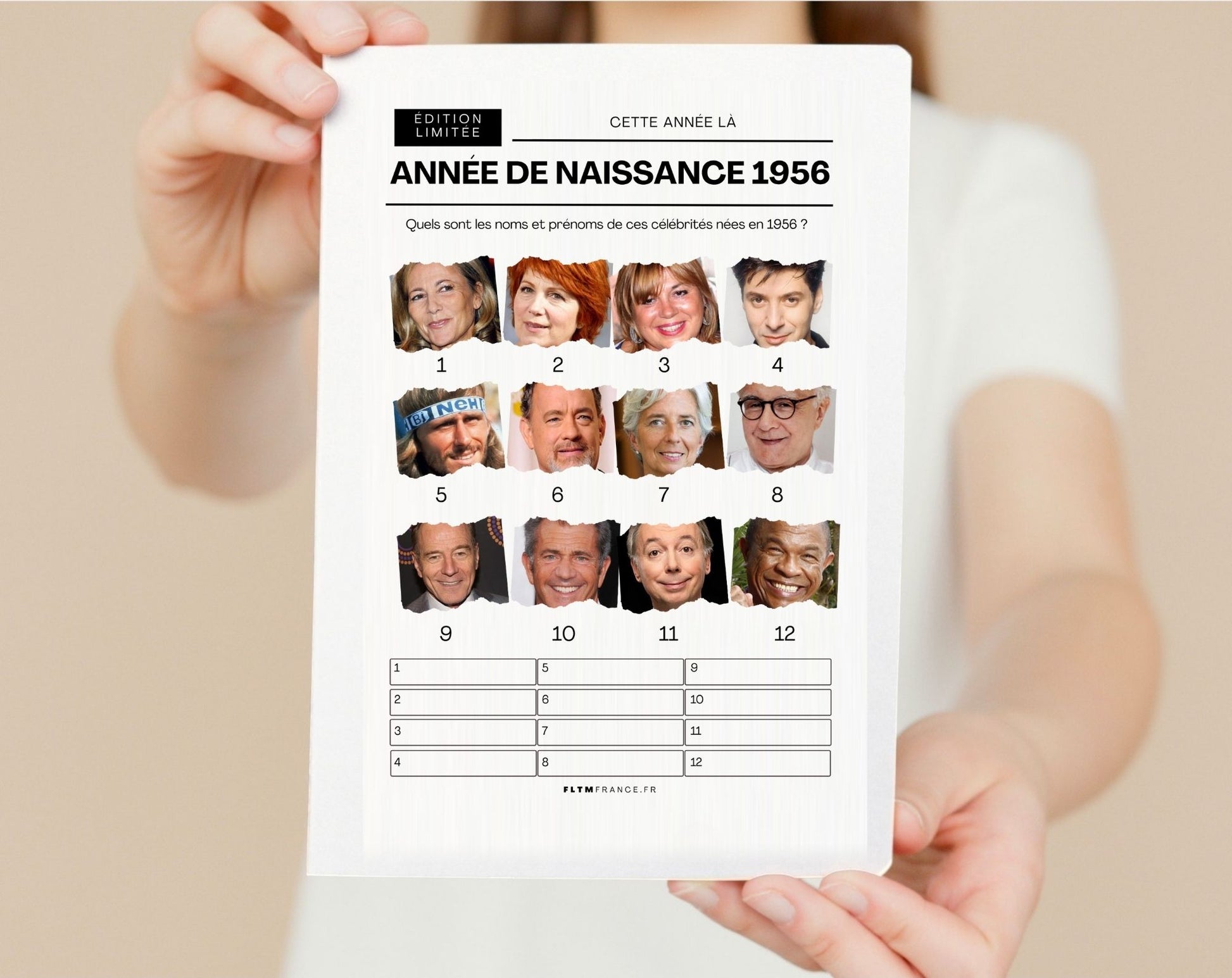 Jeu anniversaire année 1956 - 10 jeux à imprimer pour fêter les 70 ans FLTM