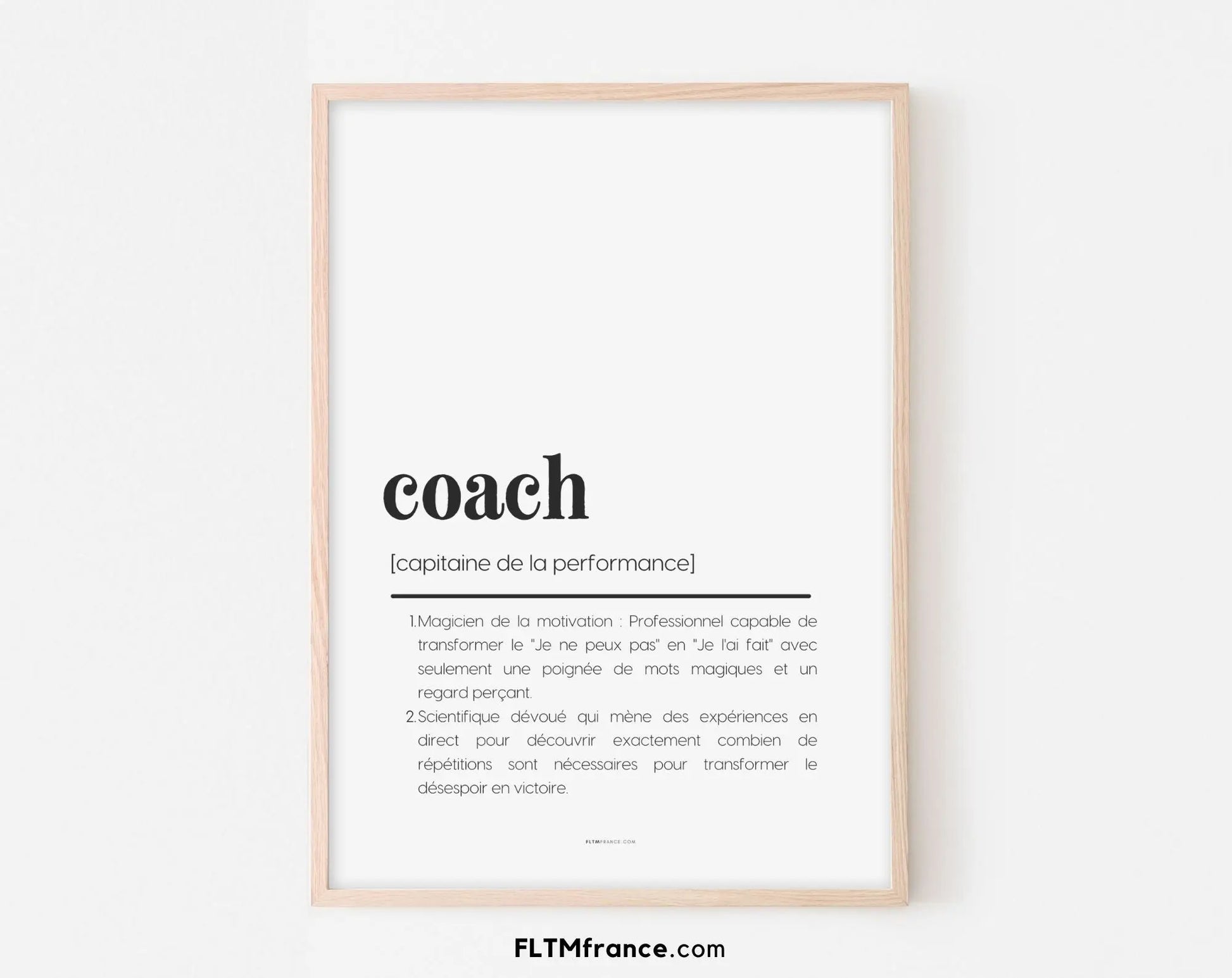 Affiche définition coach - Affiche définition humour sport FLTMfrance