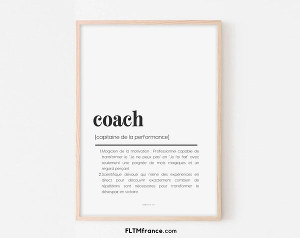 Affiche définition définition coach - Affiche définition humour sport