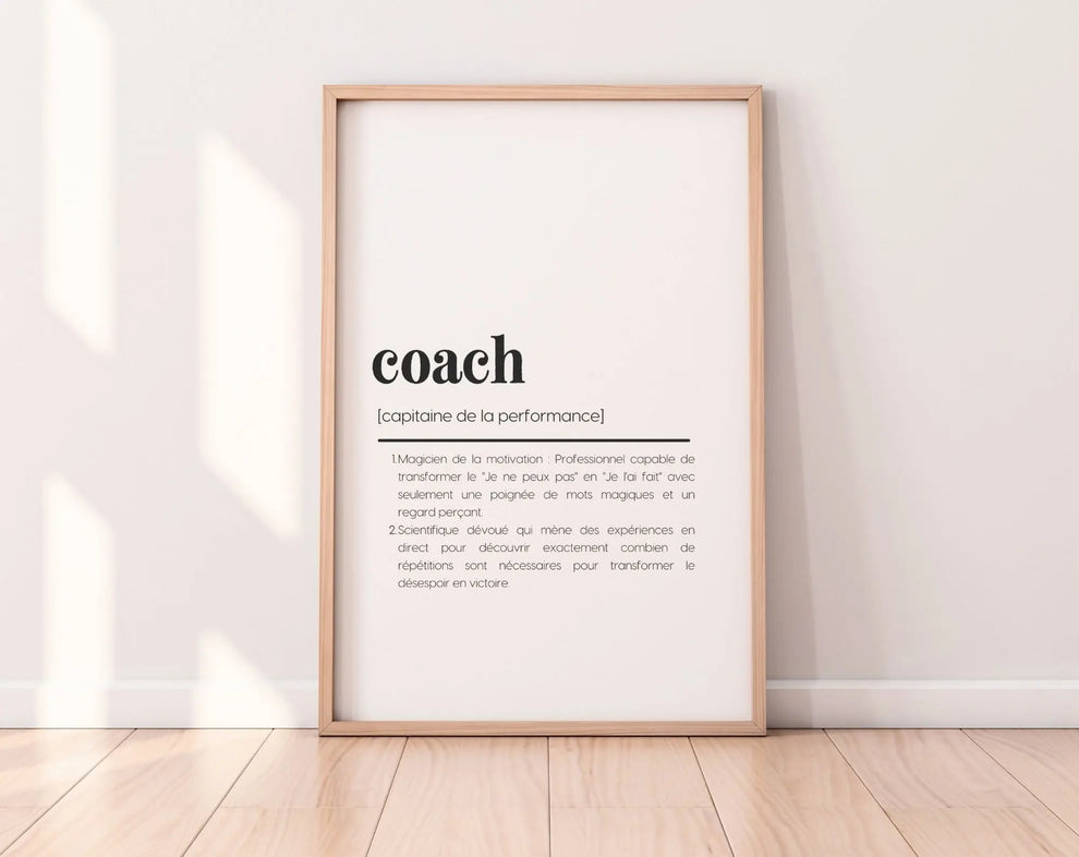 Affiche définition définition coach Affiche définition humour sport – FLTM