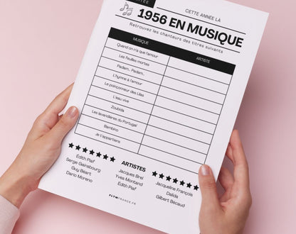 Jeu anniversaire année 1956 - 10 jeux à imprimer pour fêter les 70 ans FLTM