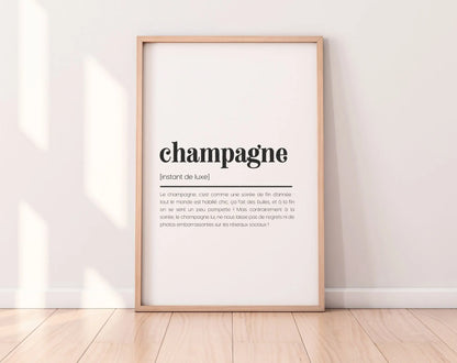 Affiche définition champagne - Affiche définition humour FLTMfrance
