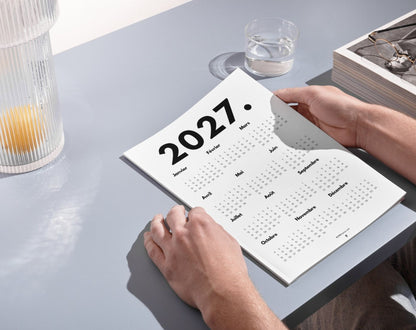 Calendrier 2027 minimaliste - Affiche 2027 à imprimer