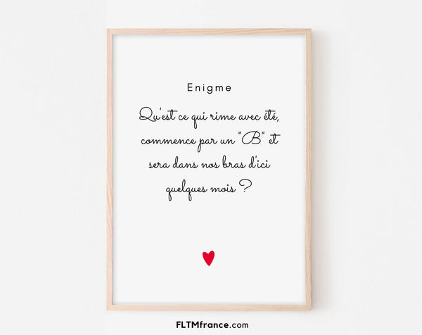 Carte énigme pour annoncer bébé - Carte annonce grossesse