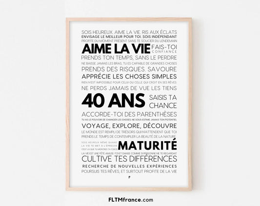 40 ans les mots - Affiche anniversaire FLTMfrance