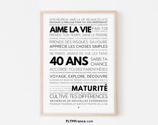 40 ans les mots - Affiche anniversaire