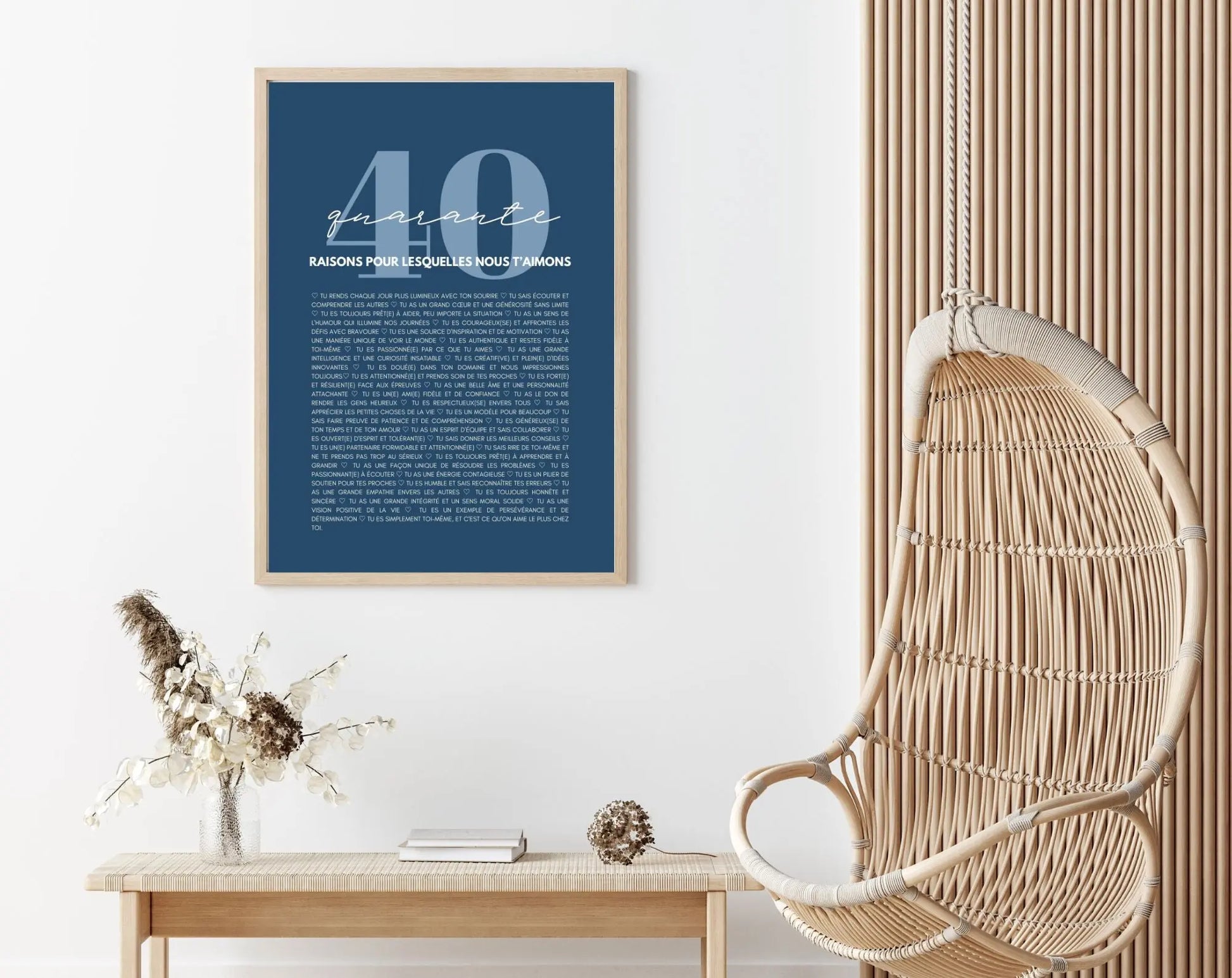 40 raisons pour lesquelles nous t'aimons bleu - Cadeau anniversaire 40 ans FLTMfrance