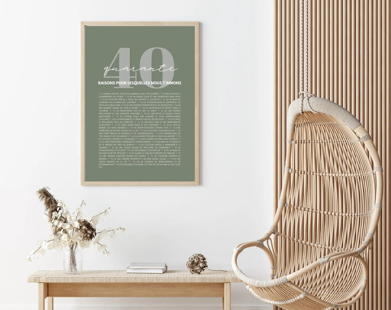 40 raisons pour lesquelles nous t'aimons vert - Cadeau 40 ans - – FLTM