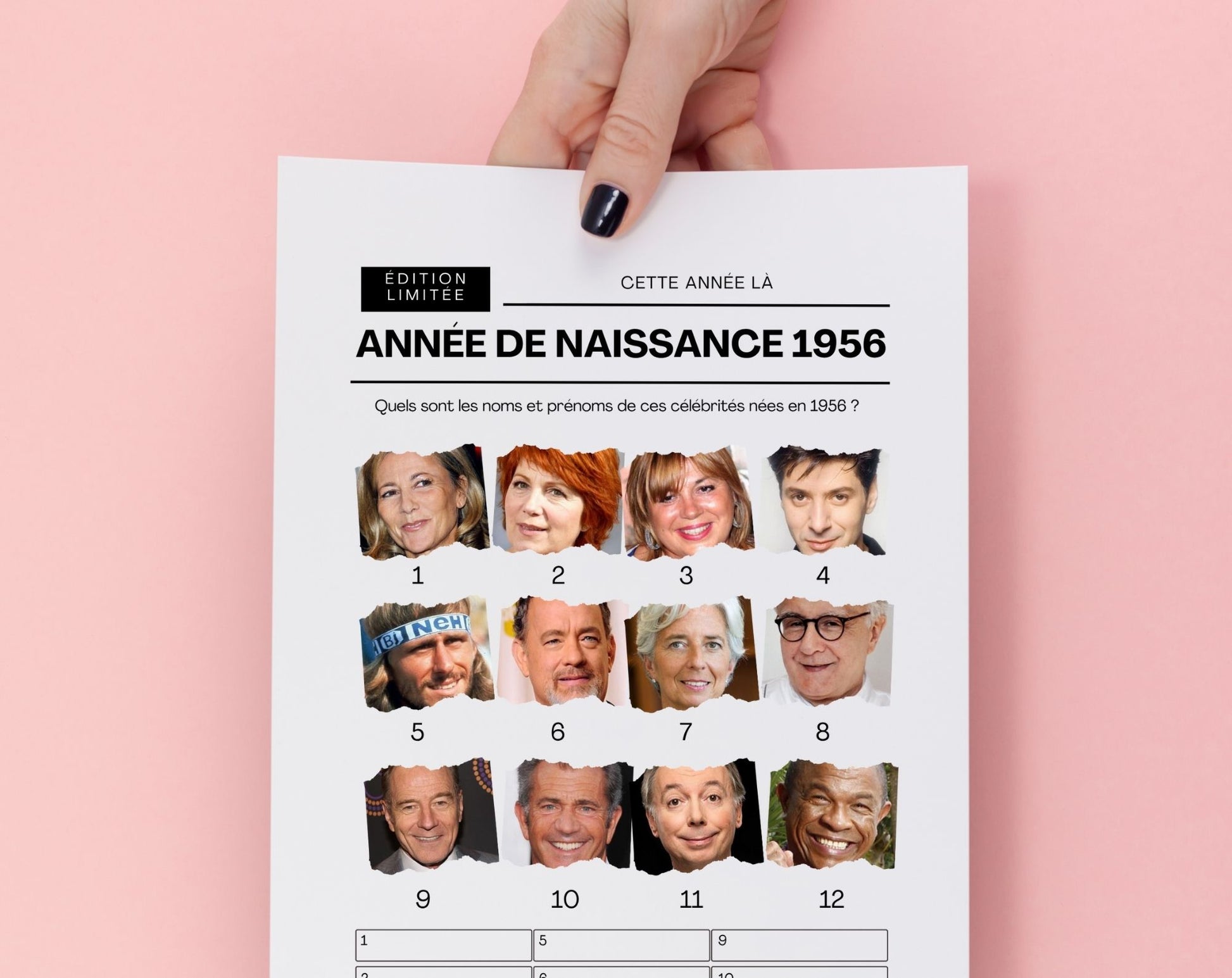 Jeu anniversaire année 1956 - 10 jeux à imprimer pour fêter les 70 ans FLTM