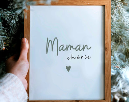 Affiche Maman Chérie - Cadeau Fête des mères FLTMfrance