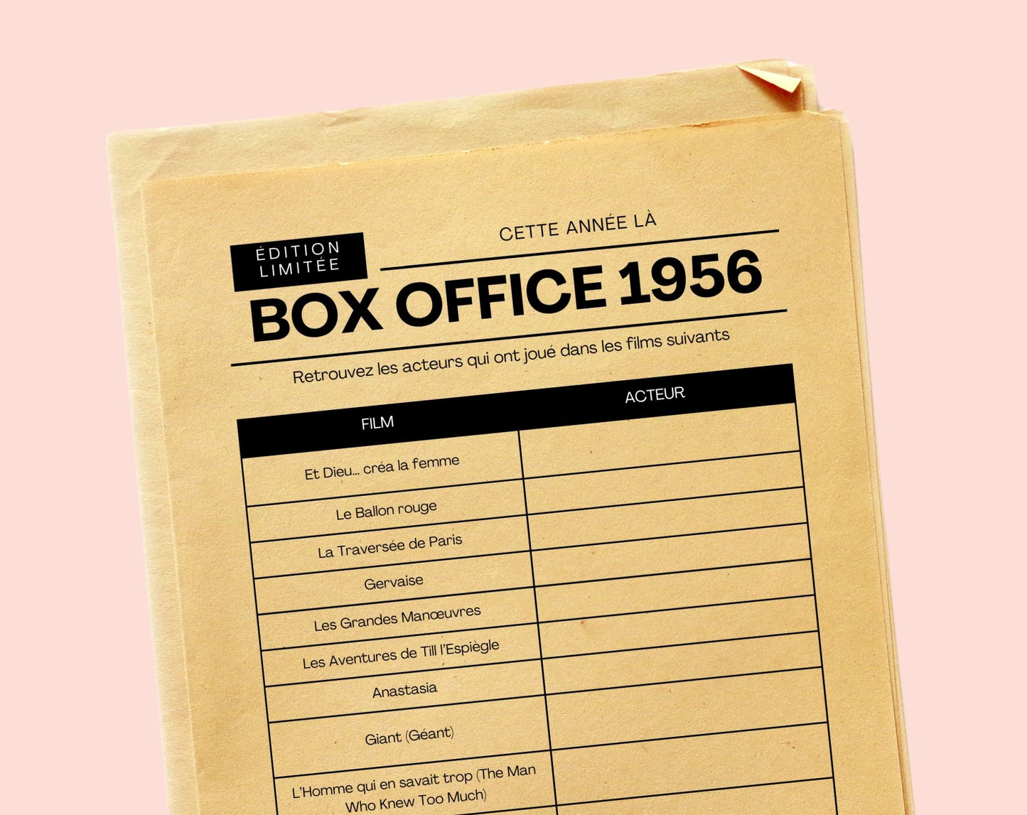 Jeu anniversaire année 1956 - 10 jeux à imprimer pour fêter les 70 ans FLTM