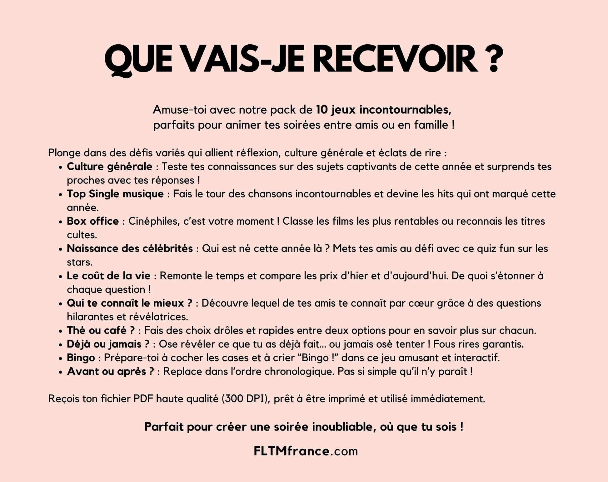 Jeu anniversaire année 1956 - 10 jeux à imprimer pour fêter les 70 ans FLTM