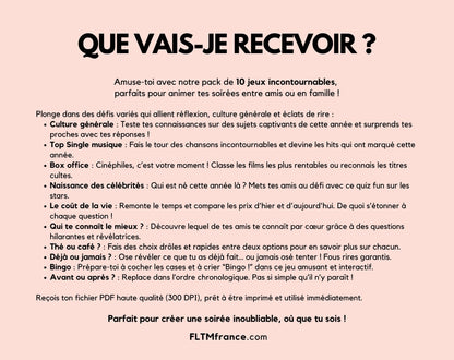 Jeu anniversaire année 1956 - 10 jeux à imprimer pour fêter les 70 ans FLTM