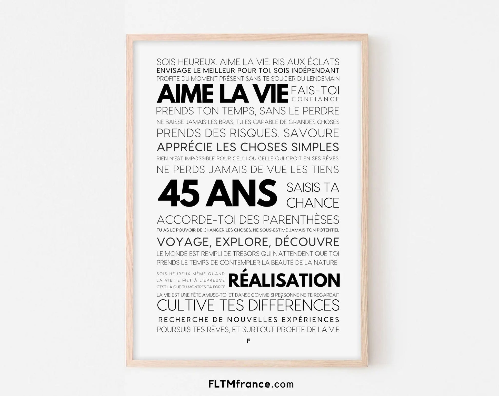 45 ans les mots - Affiche anniversaire FLTMfrance